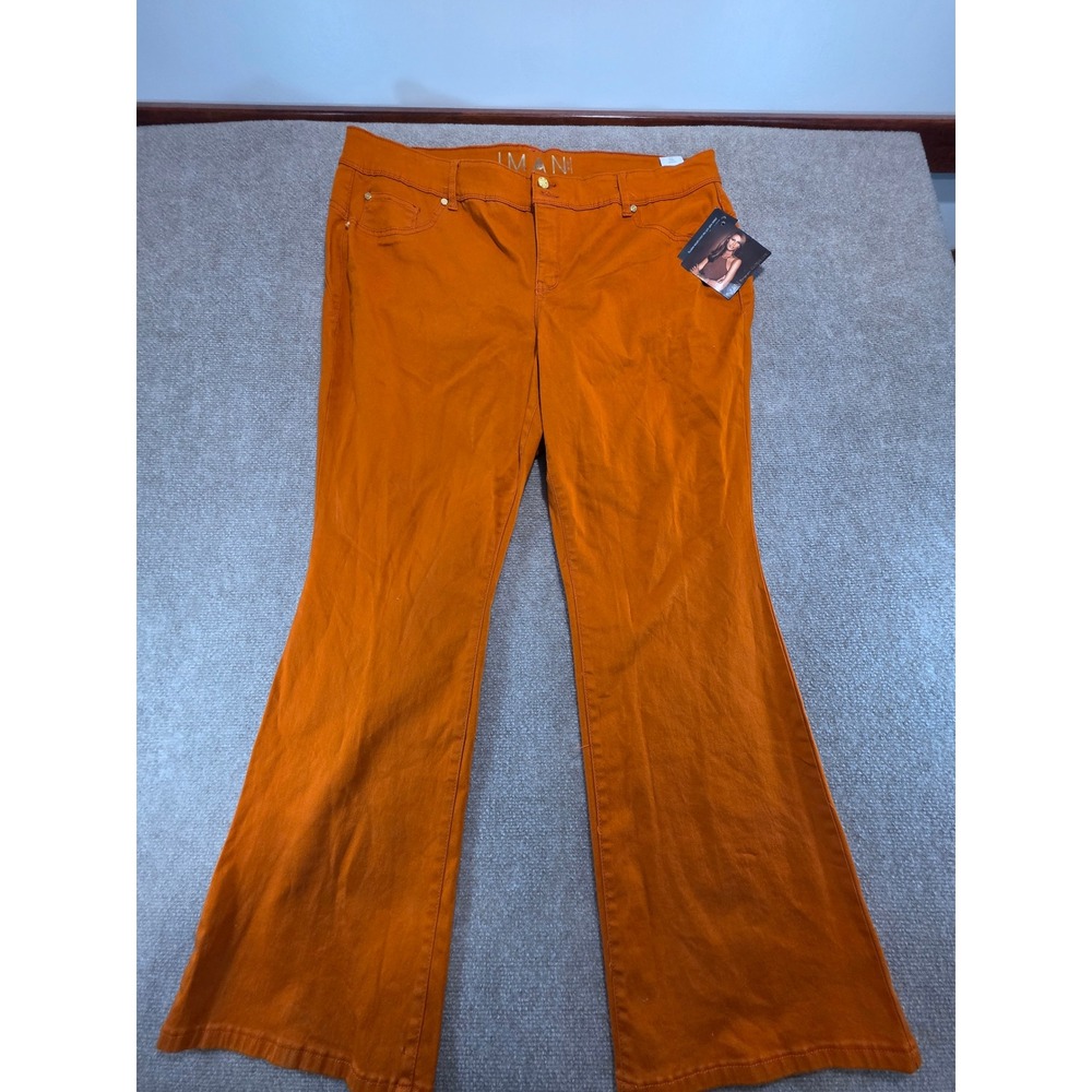 Iman Global Chic 360 Slimming Bootcut Jeans Burnt Orange 703305-BUO Womens 22W